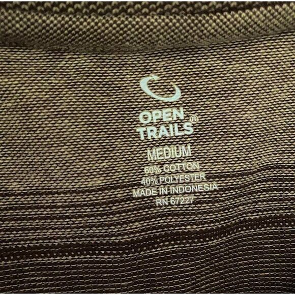 Open Trails Mens Size Medium Polo Golf Shirt Classiccore Striped Basic Retro - Picture 4 of 7